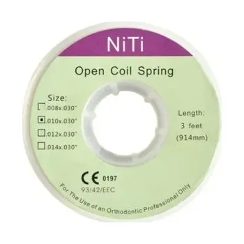 Zubní nit Zubní ortodontická otevřená vinutá pružina 914 mm 0,010 palce 1 role ortodontické rovnátkové příslušenství profesionální zubařský nástroj