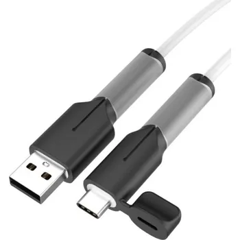 kabelová chránička Silikonová ochrana kabelu proti lámání Ochranný návlek na kabel Typ A na Typ C Pružný návlek pro delší životnost konektoru černá