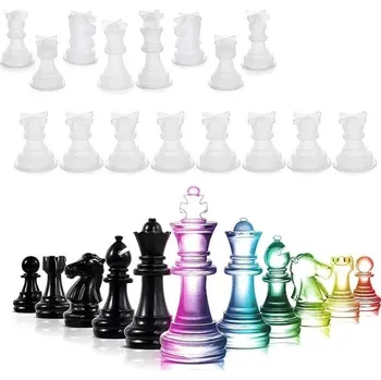Silikonové formy na pryskyřici šachové figurky celá sada král královna věž střelec jezdec pěšec odlévání dekorací