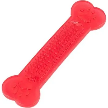 Hračka pro psa Gumová kost pro psy odolná proti kousání masážní hroty čištění zubů trénink aport 15 x 4 cm více barev červená