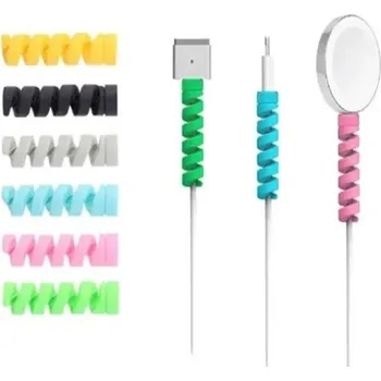 Datový kabel Ochranné spirály na kabely z měkkého silikonu, sada 10 ks, chrání nabíječky a sluchátka