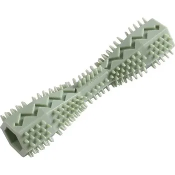 Hračka pro psa Odolná gumová hračka pro psy a kočky ve tvaru kartáčku na čištění zubů 14,2 x 3,6 cm barevná zelená