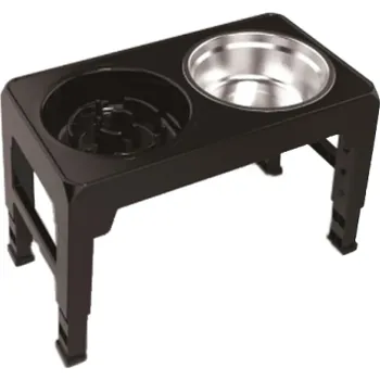 Miska pro psa Nastavitelný vyvýšený stojan pro psy a kočky 44 x 24 x 8 cm Slow feeder miska na krmivo Nerezová miska na vodu Proti zvracení a nadýmání