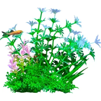 Dekorace do akvária Umělá rostlina do akvária 14 cm Simulace vodní trávy Měkký plast Úkryt pro ryby Realistická dekorace Tráva do akvária Bezúdržbové řešení