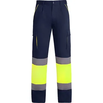 Roly Enix Pánské reflexní kalhoty HV9321 Navy Blue 55-Fluor Yellow 221 54