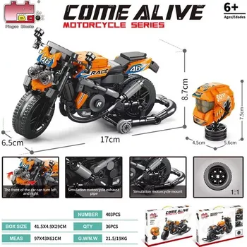 ostatní stavebnice RKToys Stavebnice motocykl oranžový 403 ks
