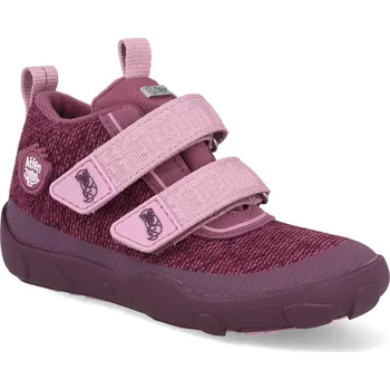 Dětská móda Barefoot dětské kotníkové boty Affenzahn - Minimal Lowboot Knit Happy Otter fialové Velikost: 28