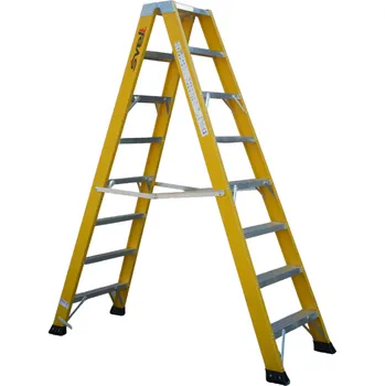 Železářství Svelt V6 Sklolaminátový stojací žebřík - oboustranně schůdný 2x8 stupňů