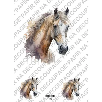 Umělecký papír Rýžový a soft papír na decoupage - Koně - KB2561 Materiál: Soft, Rozměr: A4