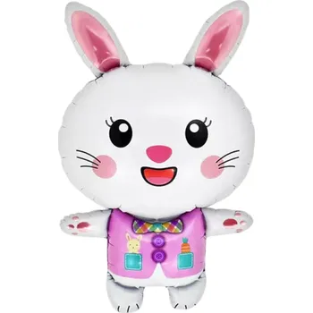 Karnevalový doplněk Fóliový balónek 63 x 38 cm ve tvaru králíčka Nafukovací dekorace pro oslavy narozenin párty svatby dětské akce a tematické večírky růžová