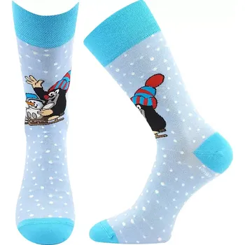 Dámské oblečení Dospělé ponožky Krtek Vánoce - 35-38 / světle modrá