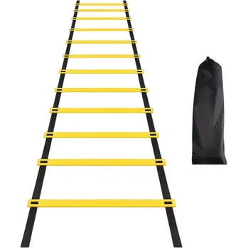 Tréninkový žebřík 600 x 42 cm Nylonový žebřík pro rychlostní cvičení Sportovní agility pomůcka s popruhy a přenosným vakem na přenášení