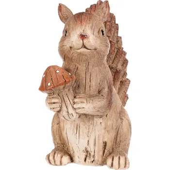 Veverka s houbou - polyresinová figurka, béžovo-hnědá - ALA1818-L