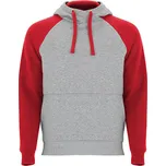 Roly Badet Unisex mikina s kapucí SU1058 Heather Grey 58-Red 60 3XL