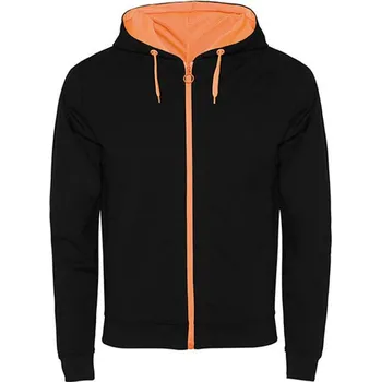 Pánská mikina Roly Fuji Pánská mikina s kapucí SU1105 Black 02-Fluor Orange 223 M