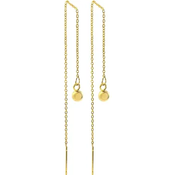 Náušnice BRUNOshop.cz Provlékací řetízkové náušnice KULIČKA GOLD