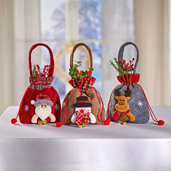 Vánoční dekorace 3Pagen 3 dárkové tašky Santa/sněhulák/sob 20 x 20 cm