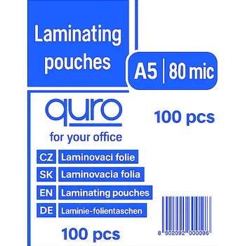 Laminovací fólie AURO laminovací fólie A5 80 mic – lesklá, 100 ks | pro tepelnou laminaci