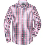 James&Nicholson Pánská kostkovaná košile JN617 Navy-Red S