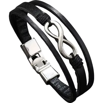 Náramek Predator Q1 Steel Pulse pánský náramek Nekonečno, černý 23 cm