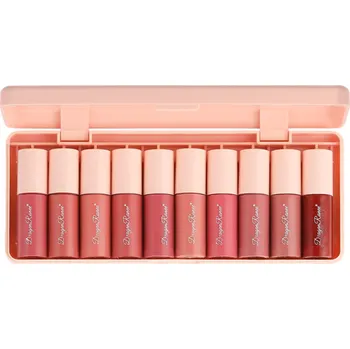 Lesk na rty Sada 10 ks lesků na rty Hydratační lip gloss v krabičce Péče o rty Lesklý efekt Kosmetická sada Dárkový balíček Make-up doplněk