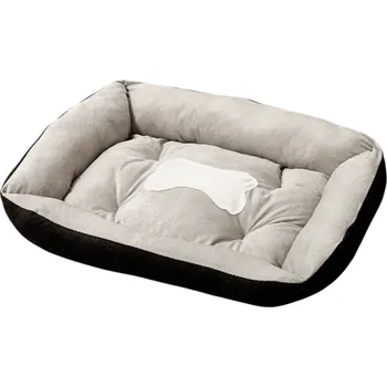 Pelíšek pro psa Pelíšek pro psy a kočky 80x60 cm Prostorná teplá pohovka Bavlněný košík Psí bouda Prodyšné a odolné ležení pro domácí mazlíčky do interiéru šedá