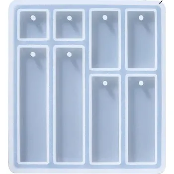 Silikonová forma 7 x 7,7 cm Obdélníkové přívěsky na šperky Formička na pryskyřici s otvory pro očko Tvorba náušnic a přívěsků