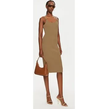 Dámské šaty MICHAEL Michael Kors Úpletové šaty MT482IL33D Hnědá Slim Fit L