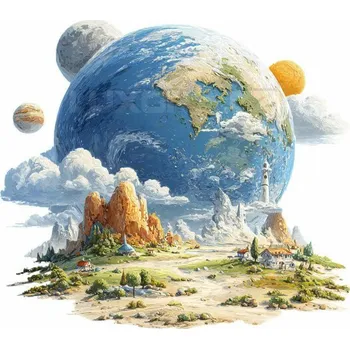 Textilní nažehlovací páska Nažehlovačka Planeta země abstraktní,12