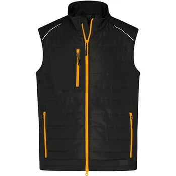 Pánská vesta James&Nicholson Pánská softshellová vesta JN1822 Black-Neon Orange S