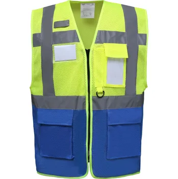 reflexní vesta Yoko Reflexní multifunkční vesta HVW820 Hi-Vis Yellow-Fluo Blue 3XL