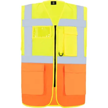 reflexní vesta Korntex Hamburg Multifunkční reflexní vesta KX810 Signal Yellow-Signal Orange 4XL