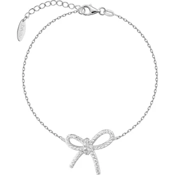 Náramek Stříbrný náramek se zirkony - srdce - AP541-4918