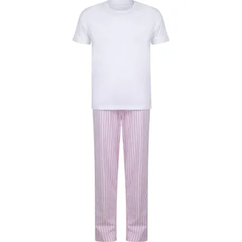 Towel City Dětské dlouhé pyžamo TC059 White-Pink 9/10 Jahre