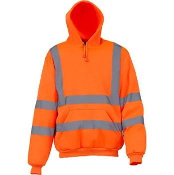 Pánská mikina Yoko Reflexní mikina s kapucí HVK05 Fluorescent Orange XXL