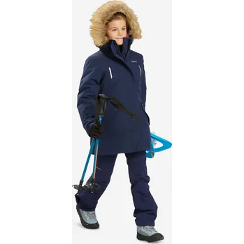 Chlapecké oblečení QUECHUA Dětská turistická hřejivá a nepromokavá parka SH 900 14 LET MODRÁ|RŮŽOVÁ
