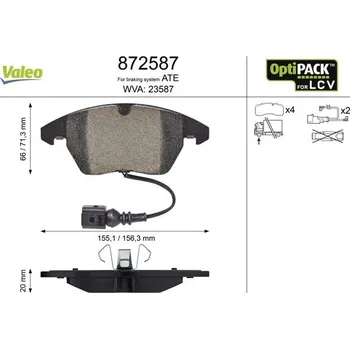 Brzdová destička Sada brzdových destiček, kotoučová brzda VALEO 872587