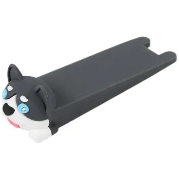 Silikonová zarážka dveří 9,3 x 2,6 x 3 cm Tlumicí klín s motivem Huskyho psa Bezpečnostní zarážka proti průvanu Ochrana pro dětské pokoje