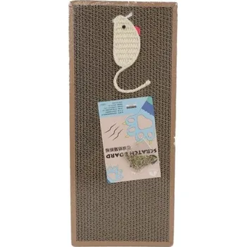 Toaleta pro kočku Oboustranné škrabadlo pro kočky z vlnitého papíru s myší 42x20 cm Broušení drápů Ochrana nábytku Hračka pro kočky Přírodní materiál