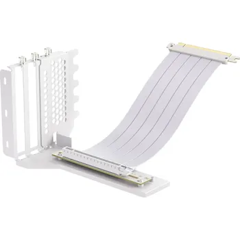 USB hub Vertikální montážní držák na GPU s rozšiřujícím kabelem PCIe 4.0 X16 20 cm Prodloužení pro grafickou kartu Držák PC skříně Adaptér bílá