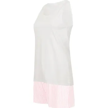 Dámské pyžamo Towel City Dámské krátké pyžamo TC052 White-Pink S