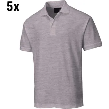 Pánské tričko G.Gastro (5 pieces) Clearance Men's Polo Shirt – Grey - Size L - 65% Polyester/35% Cotton - Short Sleeve
