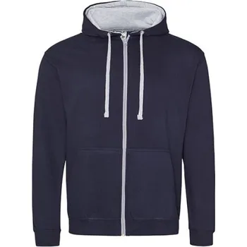 Dámská mikina Just Hoods Dámská mikina na zip JH053 New French Navy-Heather Grey XXL