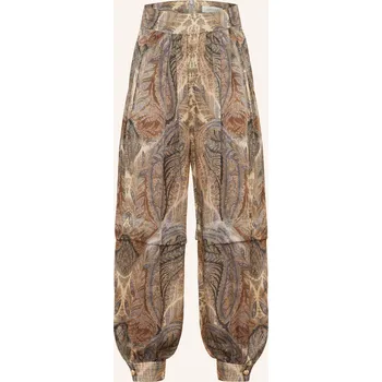 Dámské kalhoty Zimmermann Dámské Hedvábné Kalhoty Hypnotic, hnědá / tmavě...