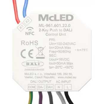 Převodník tlačítko (push dim)/DALI, AC napájení 230V