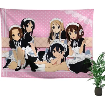 K-ON! Anime gobelín na zeď 100 x 150 cm Nástěnná dekorace do pokoje Látkový plakát Bytové doplňky Anime motiv Pratelný Ruční praní