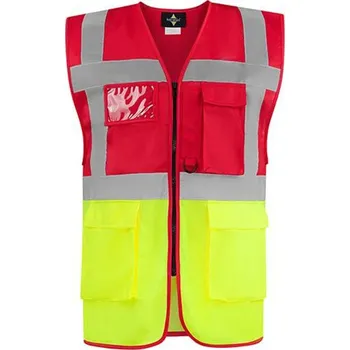 reflexní vesta Korntex Hamburg Multifunkční reflexní vesta KX810 Red-Yellow M