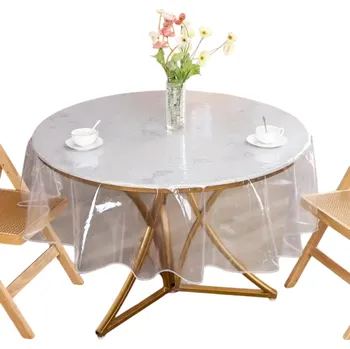 ubrus Průhledný kulatý plastový ochranný obal na ubrus 100 cm Voděodolná fólie na stůl Ochrana proti skvrnám Kuchyňský a jídelní doplněk