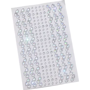 Tetování 1 list samolepicích kamínků ve tvaru srdce na obličej Šperky 3 4 5 mm Mix pro svatební líčení Večírky Festivaly a kreativní make-up