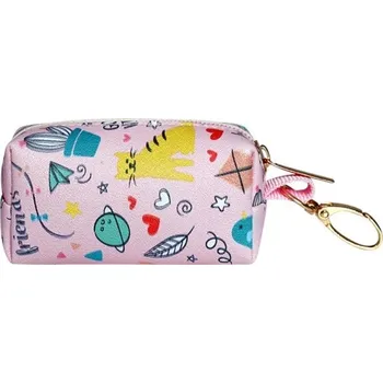 toaleta pro psa Nastavitelný cestovní držák na psí odpadky 9,5x5x5 cm Dávkovač sáčků na hovínka z polyesteru s karabinou Barevný motiv pro mazlíčky